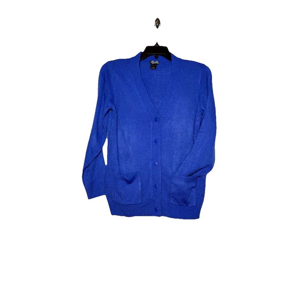 Love Cameron Cardigan Sweater Womens Small 100% Acrylic Blue Knitwear